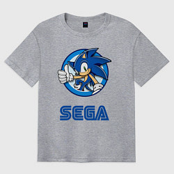 Футболка оверсайз мужская SONIC SEGA, цвет: меланж