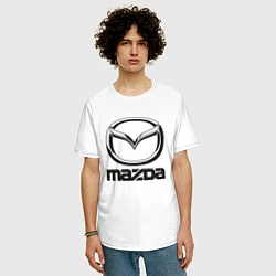 Футболка оверсайз мужская MAZDA LOGO, цвет: белый — фото 2