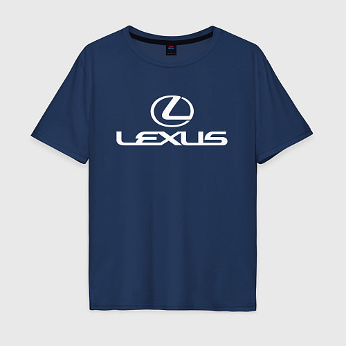Мужская футболка оверсайз LEXUS / Тёмно-синий – фото 1
