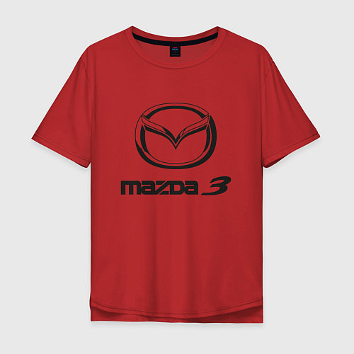 Мужская футболка оверсайз MAZDA 3 Black / Красный – фото 1