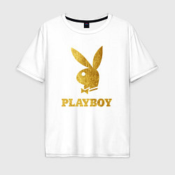 Футболка оверсайз мужская PLAYBOY GOLD, цвет: белый