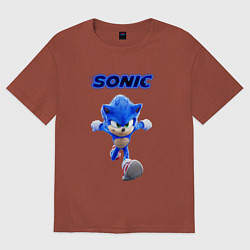 Футболка оверсайз мужская SONIC, цвет: кирпичный