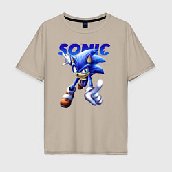 Футболка оверсайз мужская SONIC, цвет: миндальный