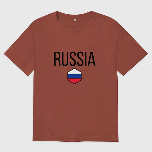 Мужская футболка оверсайз Россия / Кирпичный – фото 1