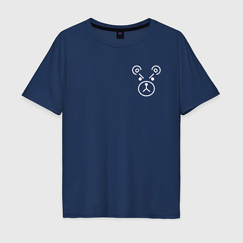 Мужская футболка оверсайз Медведь Ильича на спине / Тёмно-синий – фото 1