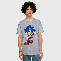 Футболка оверсайз мужская SONIC, цвет: меланж — фото 2
