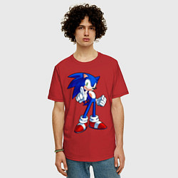 Футболка оверсайз мужская SONIC, цвет: красный — фото 2