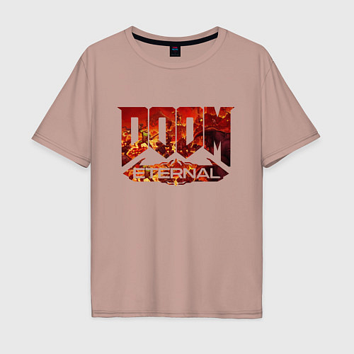 Мужская футболка оверсайз DOOM Eternal / Пыльно-розовый – фото 1