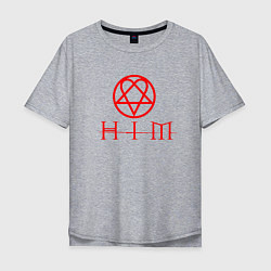 Мужская футболка оверсайз HIM LOGO RED