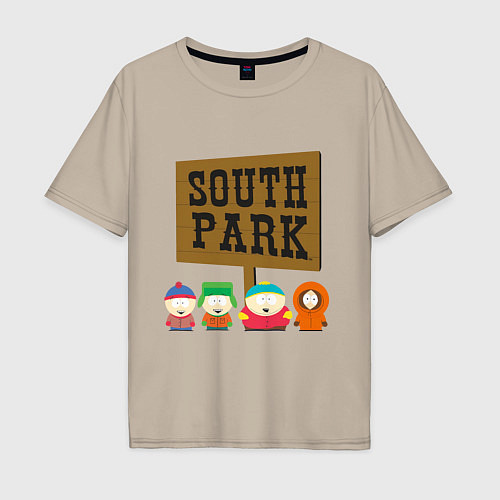 Мужская футболка оверсайз South Park / Миндальный – фото 1
