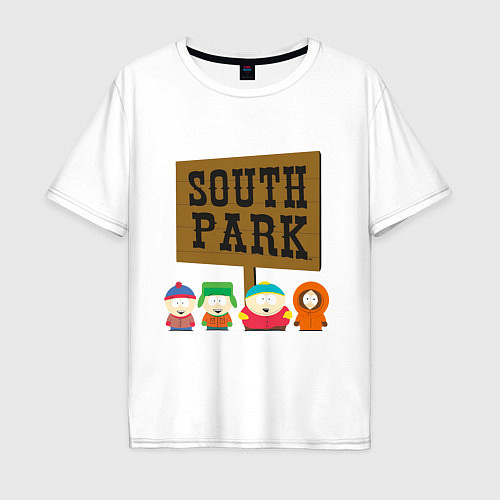 Мужская футболка оверсайз South Park / Белый – фото 1