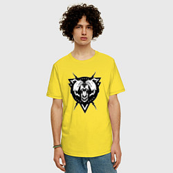 Футболка оверсайз мужская Медведь, цвет: желтый — фото 2