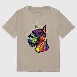 Мужская футболка оверсайз Берегись шнауцеров!