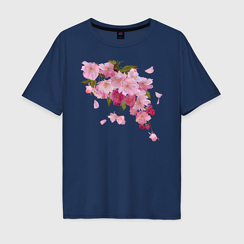 Мужская футболка оверсайз Весна 2020 / Тёмно-синий – фото 1
