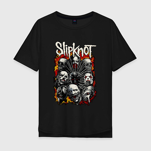 Мужская футболка оверсайз Slipknot / Черный – фото 1