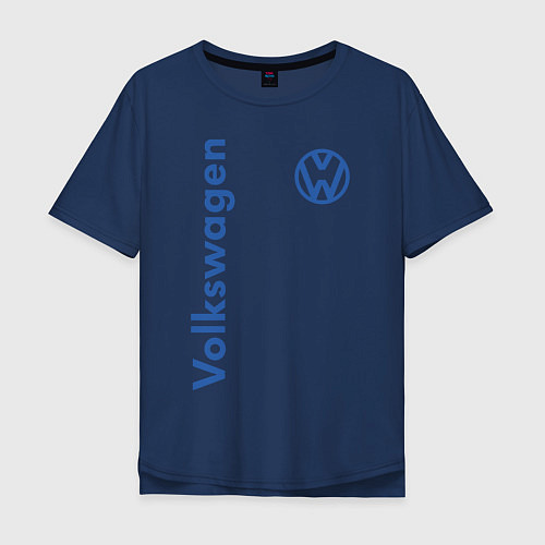 Мужская футболка оверсайз Volkswagen / Тёмно-синий – фото 1