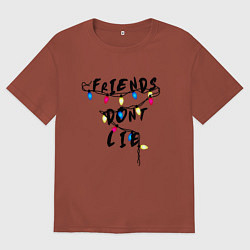 Футболка оверсайз мужская Friends dont lie, цвет: кирпичный