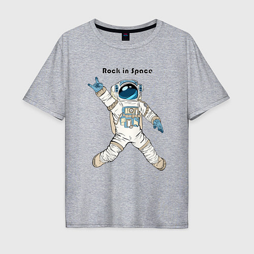 Мужская футболка оверсайз Rock in Space / Меланж – фото 1