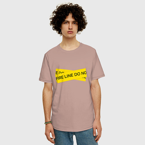 Мужская футболка оверсайз OFF-WHITE / Пыльно-розовый – фото 3