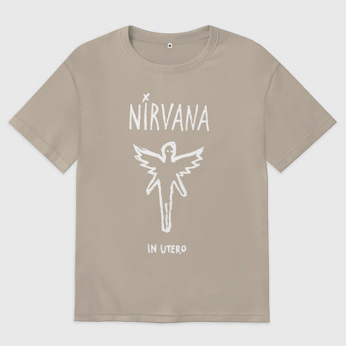 Мужская футболка оверсайз Nirvana In utero / Миндальный – фото 1