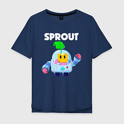 Футболка оверсайз мужская BRAWL STARS SPROUT, цвет: тёмно-синий