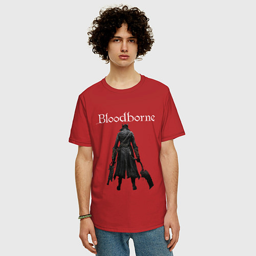 Мужская футболка оверсайз Bloodborne / Красный – фото 3