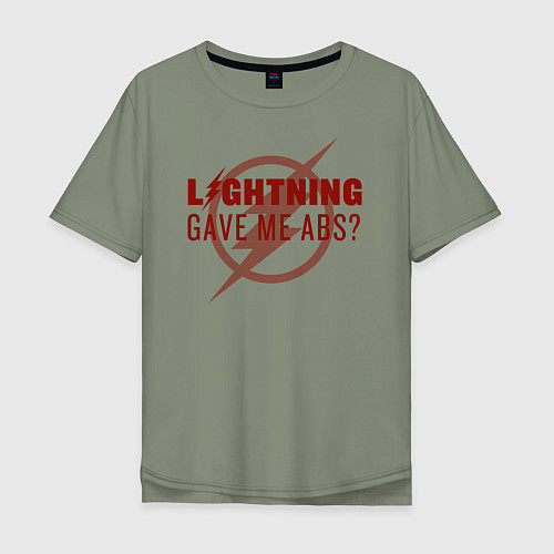 Мужская футболка оверсайз Lightning Gave Me Abs? / Авокадо – фото 1