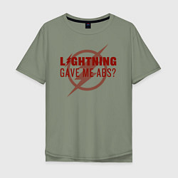 Мужская футболка оверсайз Lightning Gave Me Abs?