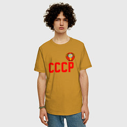 Футболка оверсайз мужская СССР, цвет: горчичный — фото 2