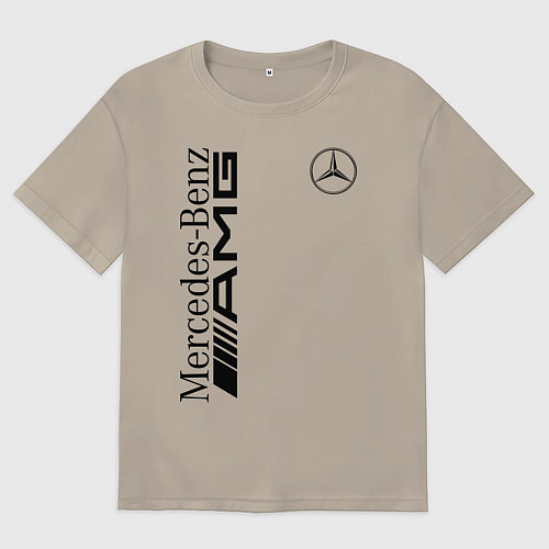 Мужская футболка оверсайз MERCEDES-BENZ AMG / Миндальный – фото 1