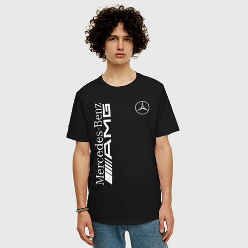 Мужская футболка оверсайз MERCEDES-BENZ AMG / Черный – фото 3