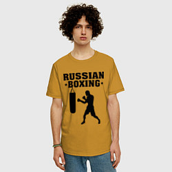 Футболка оверсайз мужская Russian Boxing, цвет: горчичный — фото 2