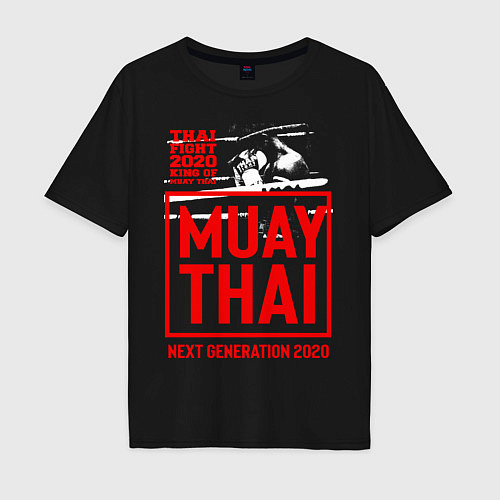 Мужская футболка оверсайз MUAY THAI / Черный – фото 1