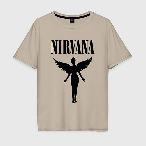 Мужская футболка оверсайз NIRVANA / Миндальный – фото 1