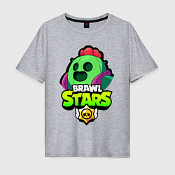 Футболка оверсайз мужская BRAWL STARS SPIKE, цвет: меланж