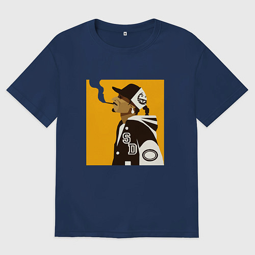 Мужская футболка оверсайз Snoop Dogg / Тёмно-синий – фото 1