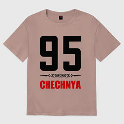 Футболка оверсайз мужская 95 Chechnya, цвет: пыльно-розовый