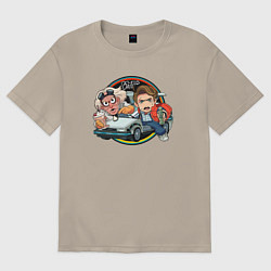 Футболка оверсайз мужская Back to the Future, цвет: миндальный
