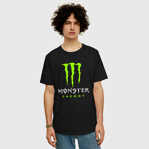 Мужская футболка оверсайз MONSTER ENERGY / Черный – фото 3