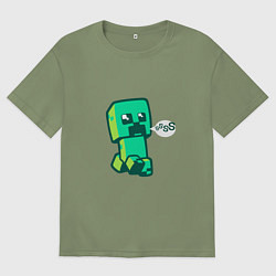 Футболка оверсайз мужская MINERCRAFT CREEPER, цвет: авокадо