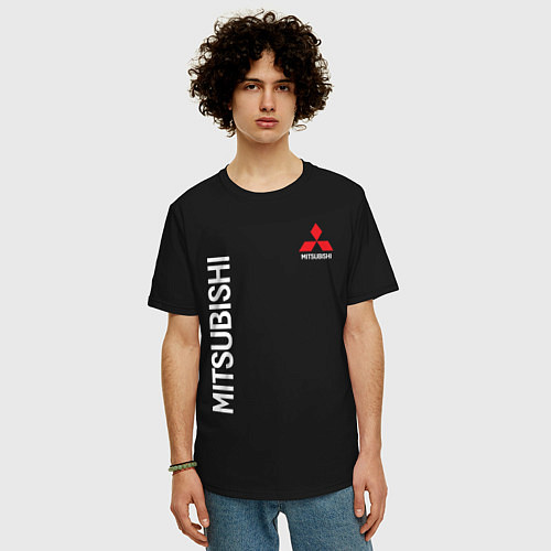 Мужская футболка оверсайз MITSUBISHI / Черный – фото 3