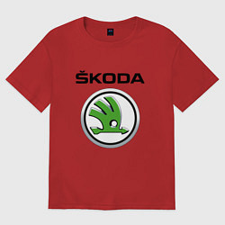 Футболка оверсайз мужская SKODA, цвет: красный
