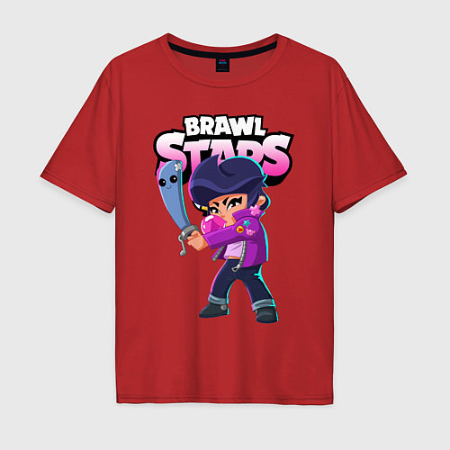 Мужская футболка оверсайз BRAWL STARS BIBI / Красный – фото 1