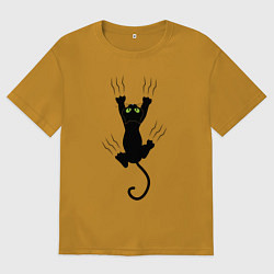 Мужская футболка оверсайз Кот царапыч