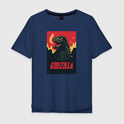 Футболка оверсайз мужская Godzilla, цвет: тёмно-синий