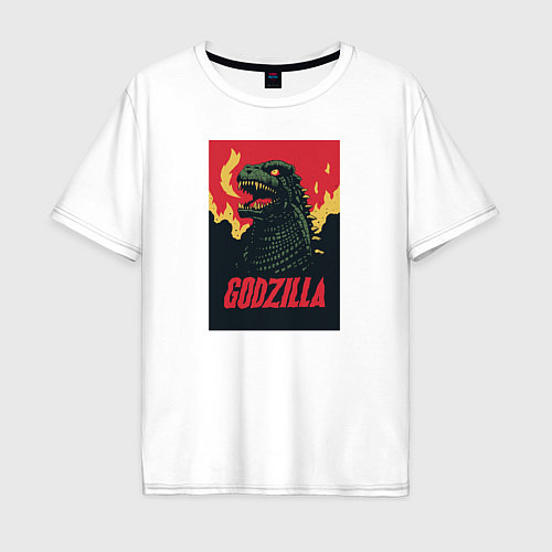 Мужская футболка оверсайз Godzilla / Белый – фото 1
