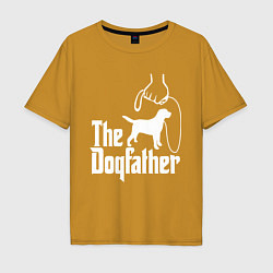 Футболка оверсайз мужская The Dogfather - пародия, цвет: горчичный