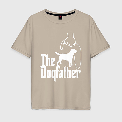 Мужская футболка оверсайз The Dogfather - пародия / Миндальный – фото 1
