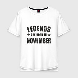 Мужская футболка оверсайз Легенды рождаются в ноябре