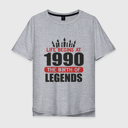 Мужская футболка оверсайз 1990 - рождение легенды / Меланж – фото 1